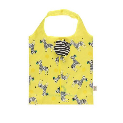 Zoe Zebra Foldable Shopping Bag - Yellow