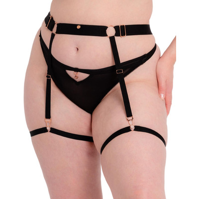Scantilly by Curvy Kate Rules of Distraction Strap Suspender Belt - Black - One Size