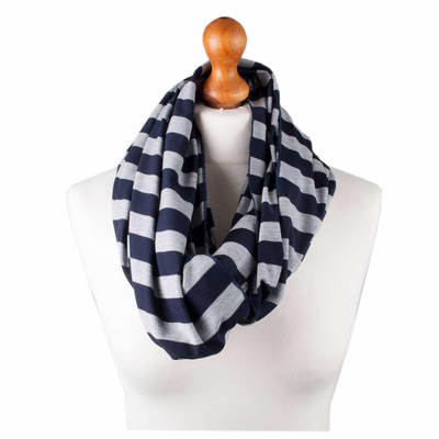 Palm and Pond Nursing Scarf - Blue/grey stripe