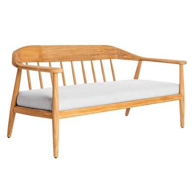 Alexander Rose Dana Teak 2 Seater Sofa, Niebla