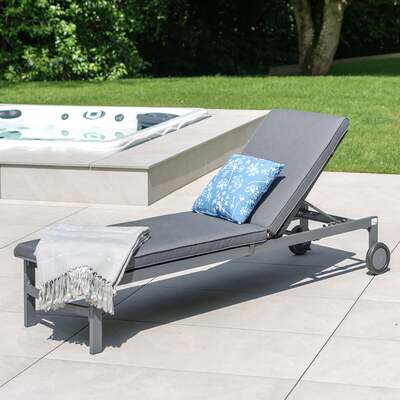 LG Outdoor Monza Aluminium Sunlounger Bed with Cushion