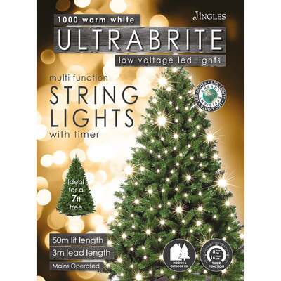 Ultra Bright Warm White LED Multi-Function Christmas Lights - 1000