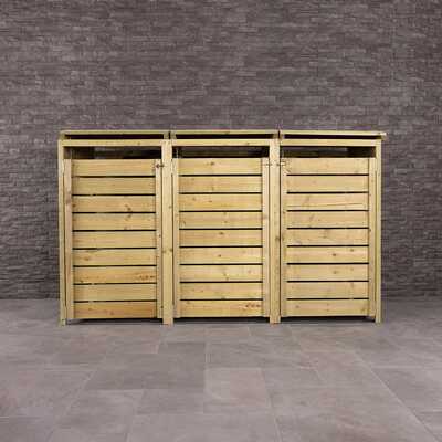 FSC® Certified Wide Panel Wooden Triple Bin Store