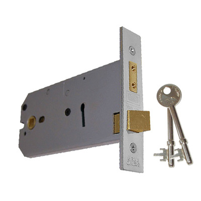 Union Horizontal 3 Lever Sash Locks - Silver Or Brass Finish - 2077 152MM SILVER FINISH