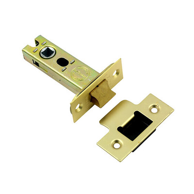 Prima Heavy Duty 3 OR 4 Inch Tubular Latches (Bolt Through), Satin Brass - BH77SB 76mm (3 INCH) - SATIN BRASS