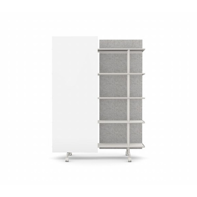 A08 Mobile Shelving Unit with Glass Writing Board