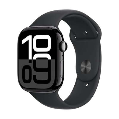 Apple Watch Series 10 GPS 46mm Jet Black Aluminium Case with Sport Band (M/L) MWWQ3QA/A