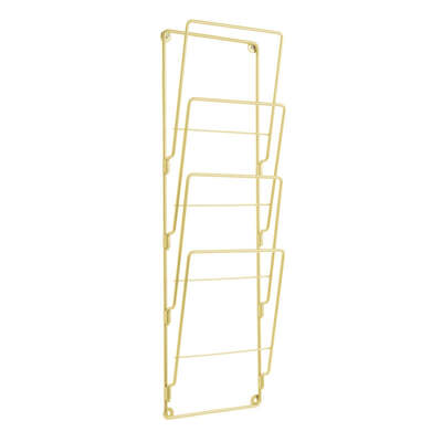 Wire Wall Magazine Rack - Gold