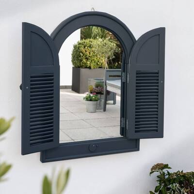 Sturdy Outdoor Garden Arch Mirror with Shutters