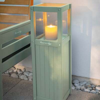Sage Green Outdoor Candle Lamp