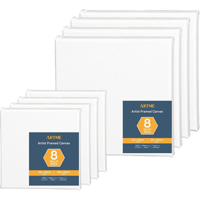 Artme Artist Framed Canvas 8pcs Mixed Size (24x30cm-4pk, 30x40cm-4pk)