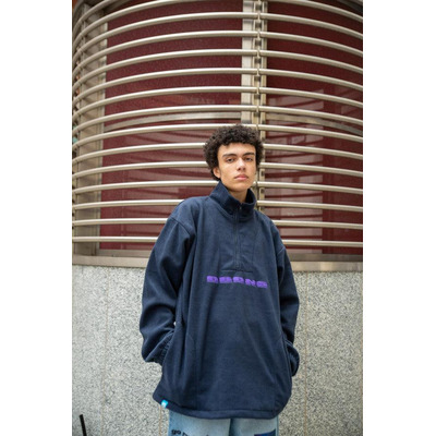 Fleece In Navy With Purple DBDNS Embroidery