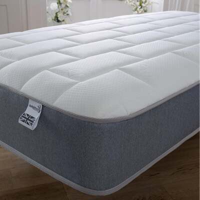 Starlight Beds™ 7.25" Deep Memory Foam Luxurious Cool Touch Top Panel Grey Border Spring Mattress - 2ft6 Small Single Mattress (75cm by 190cm)