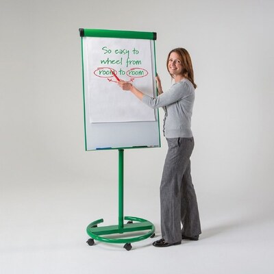 Ultimate Mobile Magnetic Flipchart Easel Green Frame
