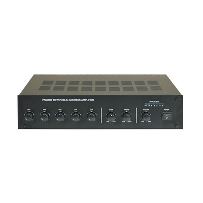 Mixing Amplifier for 100V Line or 8 ohm Speakers 60 watts 230VAC or 24DC Supply