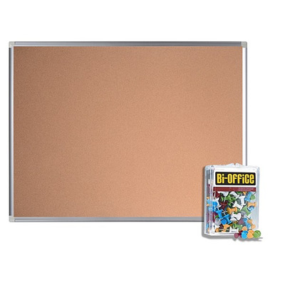 Bi-Office Cork 2400x1200mm Noticeboard Aluminium Frame and pins