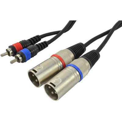 Dual Phono RCA To Dual XLR Male Lead 3m