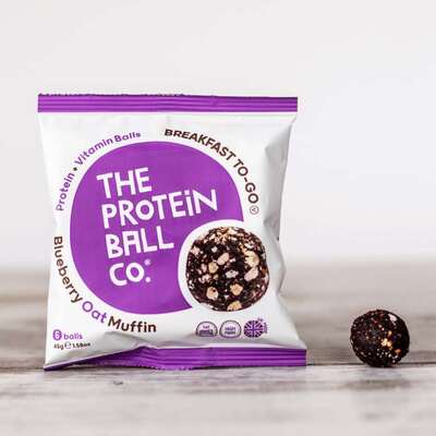 Vegan Protein Balls - A Delicious, Healthy Treat, Blueberry Oat Muffin - Breakfast-To-Go / Single (45g)