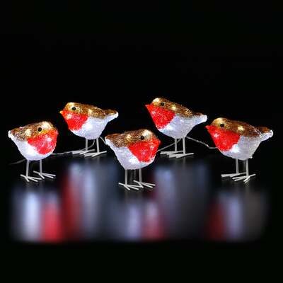 Noma Christmas Acrylic Robin String Lights with Timer