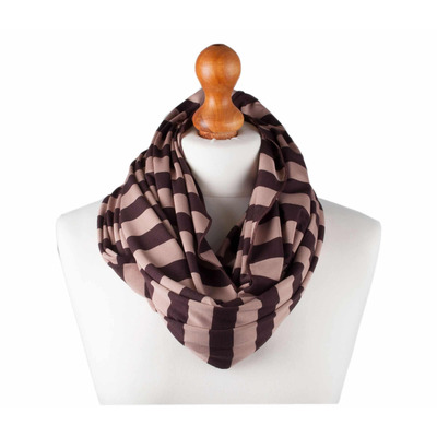 Palm and Pond Nursing Scarf - Brown Stripe
