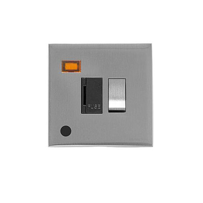M Marcus Electrical Winchester Single 13 AMP Fused Switched Spur With Neon & Cord, Satin Chrome - W03.238.SCBK SATIN CHROME