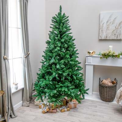Sandringham Artificial PVC Green Christmas Tree 5FT, 6FT, 7FT, 9FT, 9ft (2.7m)