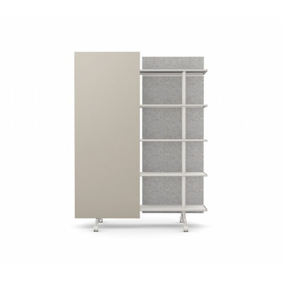 A08 Mobile Shelving Unit with Glass Writing Board