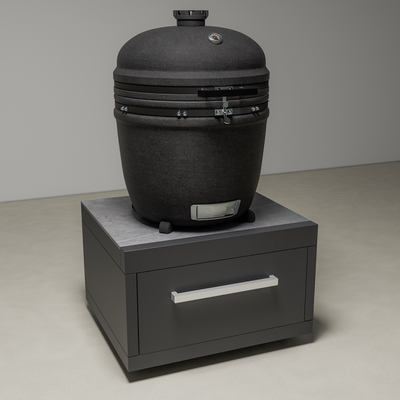 Draco Grills Fusion Outdoor Kitchen Black Low Cabinet with Kamado 27 Inch (69cm), Mid June 2025