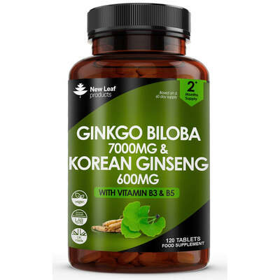 Ginkgo Biloba, Korean Ginseng, Vitamin B3 B5 Tablets