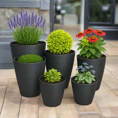 Dark Grey Plant Pots 5 Sizes Milan