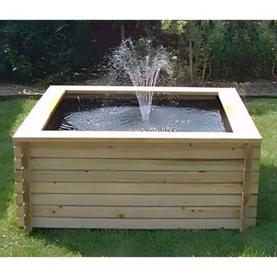 Swedish Patio Pond Square Durable Timber Garden Pond