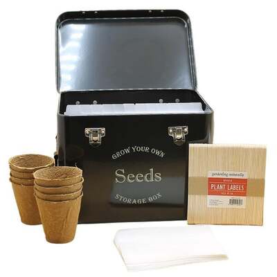Midnight Black Seed Storage Tin Gift Set