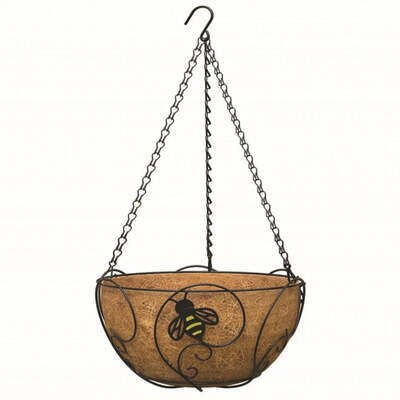 Garden Hanging Basket with Bee Motif