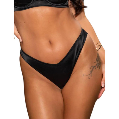 Pour Moi India Satin Brazilian Brief - Black - S - 10