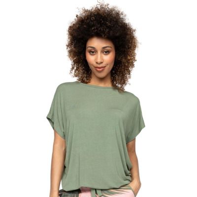 Cyberjammies Lea Slouch Jersey Pyjama Top - Sage Green - L - 14