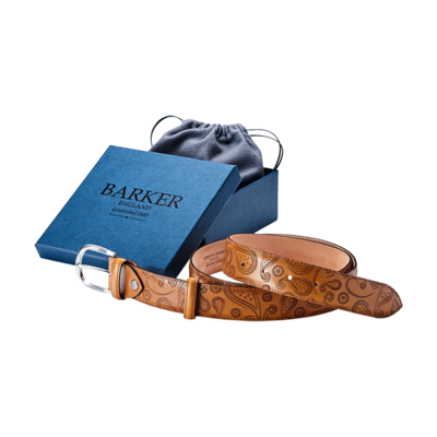 Plain Belt - Cedar Calf / Paisley Laser