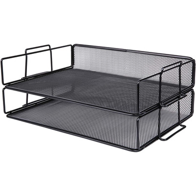 Exerz Letter Trays 2pcs - Stackable Paper Sorter File Trays - Black
