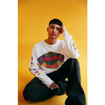 Fruity Casino Slots Design On White Long Sleeved T-shirt