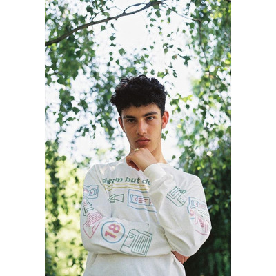 White Long Sleeved T-shirt With 80''s VHS Design