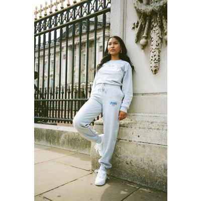 Joggers in Heather Grey with Embroidered Logo