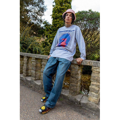 Long Sleeved T-Shirt in Grey With Lost in Motion Print