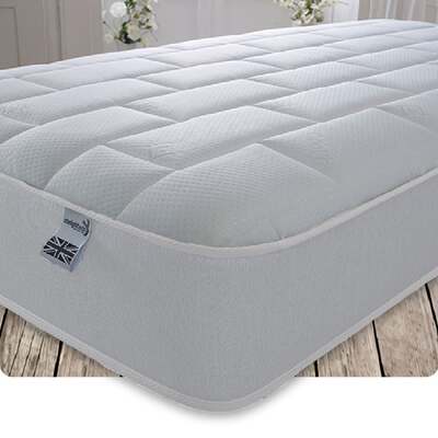 Starlight Beds 7.25" Deep Luxurious Cool Touch Big Bricks Quilting White Border with Memory Foam and Spring Mattress - 2ft6 Small Single Mattress (75c