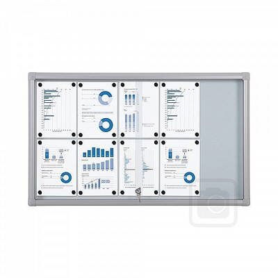 Whiteboard with Locking Sliding Glass Doors