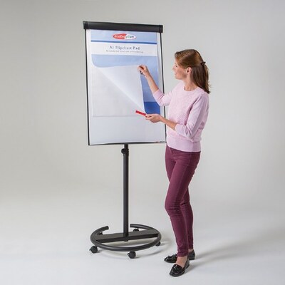 Ultimate Mobile Magnetic Flipchart Easel Black Frame