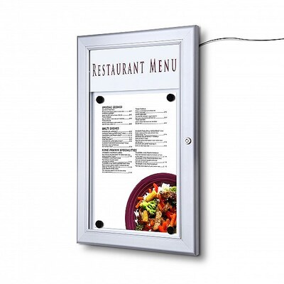 Outdoor Lockable Menu Case 1 x A4 LED Backlit