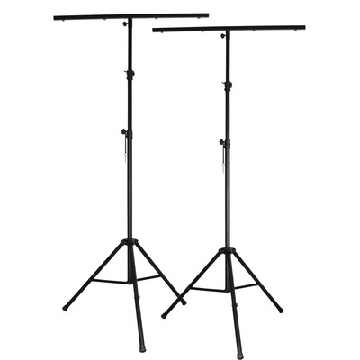 Pair of Heavy Duty Stage Lighting Stands Complete with T Bars 3.2M