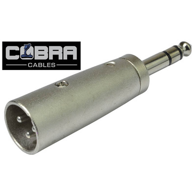 XLR Male to 1/4" 6.35mm Jack Plug Adapter - Stereo Plug TRS