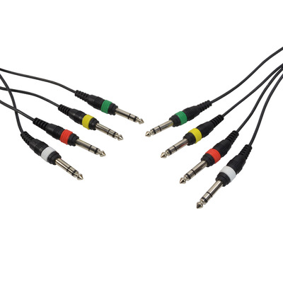 Jack To Jack Stereo 4 Way Loom Patch Lead 3m