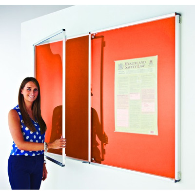 Eco-Sound Tamperproof Blazemaster Noticeboard 2400 x 1200mm Orange