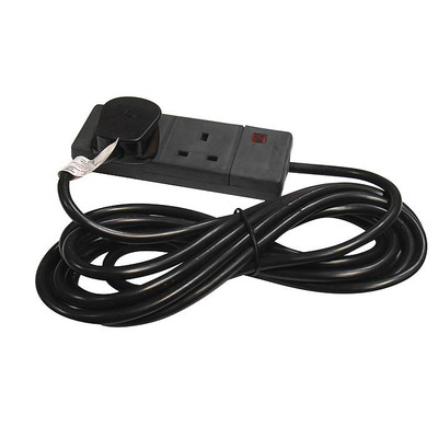 Two Way 13A Extension Board - Black 5m